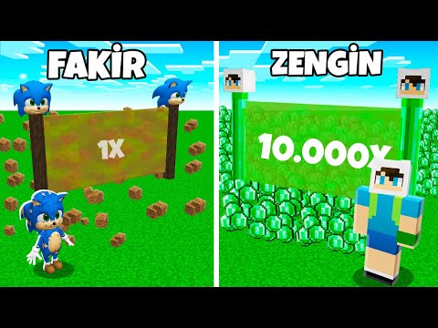 Enes ve Bebek Sonic: FAKİR vs ZENGİN EŞYA ÇARPANI 😱 Minecraft
