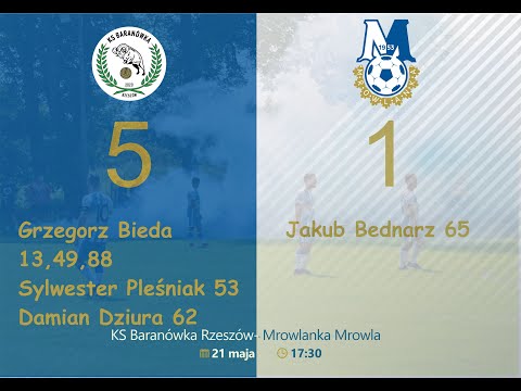 SKRÓT 21.05.2023 KS Baranówka Rzeszów 5-1 Mrowlanka Mrowla
