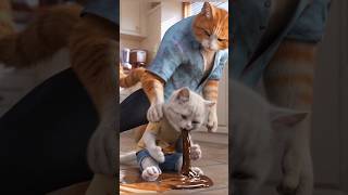 Cat Dad Risks Everything to Save His Kitten! 😿💔 #catshorts #cartoon