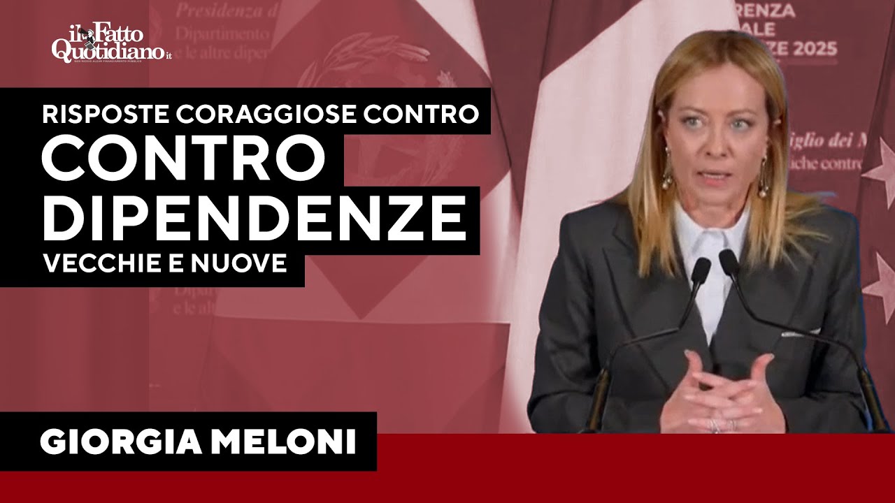 Meloni alla conferenza sulle droghe: "Risposte coraggiose contro vecchie e nuove dipendenze"