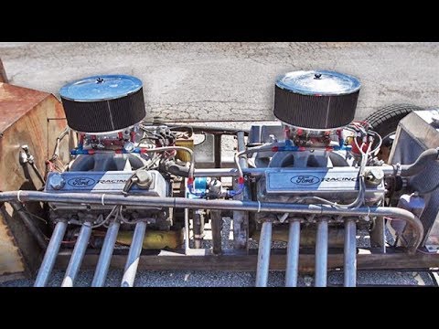 WOODEN Twin-Engine V16 Rat Rod! Video