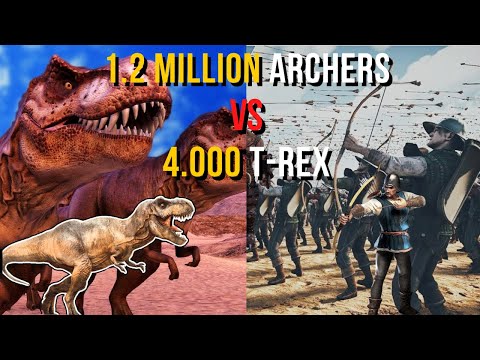 1.2 MILLION Archers vs 4.000 T-REX - Ultimate Epic Battle Simulator 2 | UEBS 2