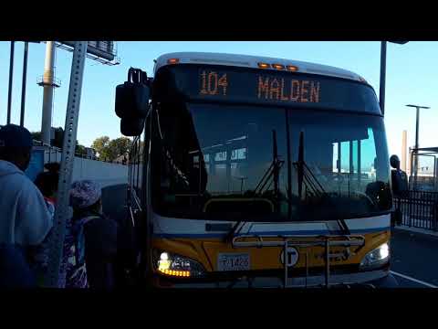 MBTA Route 104 Arriving at Sullivan Square Station ( Oct 14, 2019 )