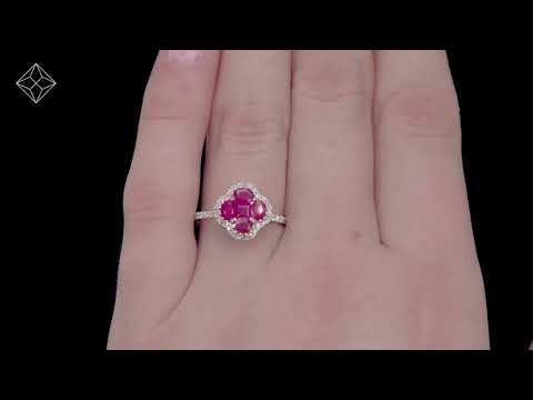 Ruby 1.15ct And Diamond 18K White Gold Alegria Ring - N4560Y
