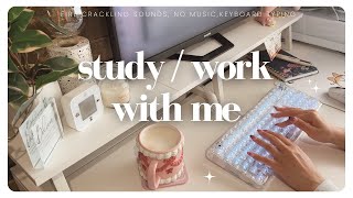 Study/Work With Me 60 Minutes | Keyboard Sounds & Fireplace 🔥no music