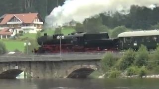 preview picture of video 'Dampzug der IG 3-Seenbahn am Haltepunkt Schluchsee   02.08.2014'
