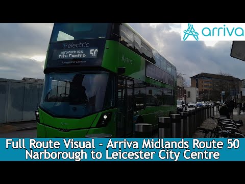 FULL ROUTE VISUAL - Arriva Midlands Route 50 - Narborough to Leicester l 8016 BK73 AEJ