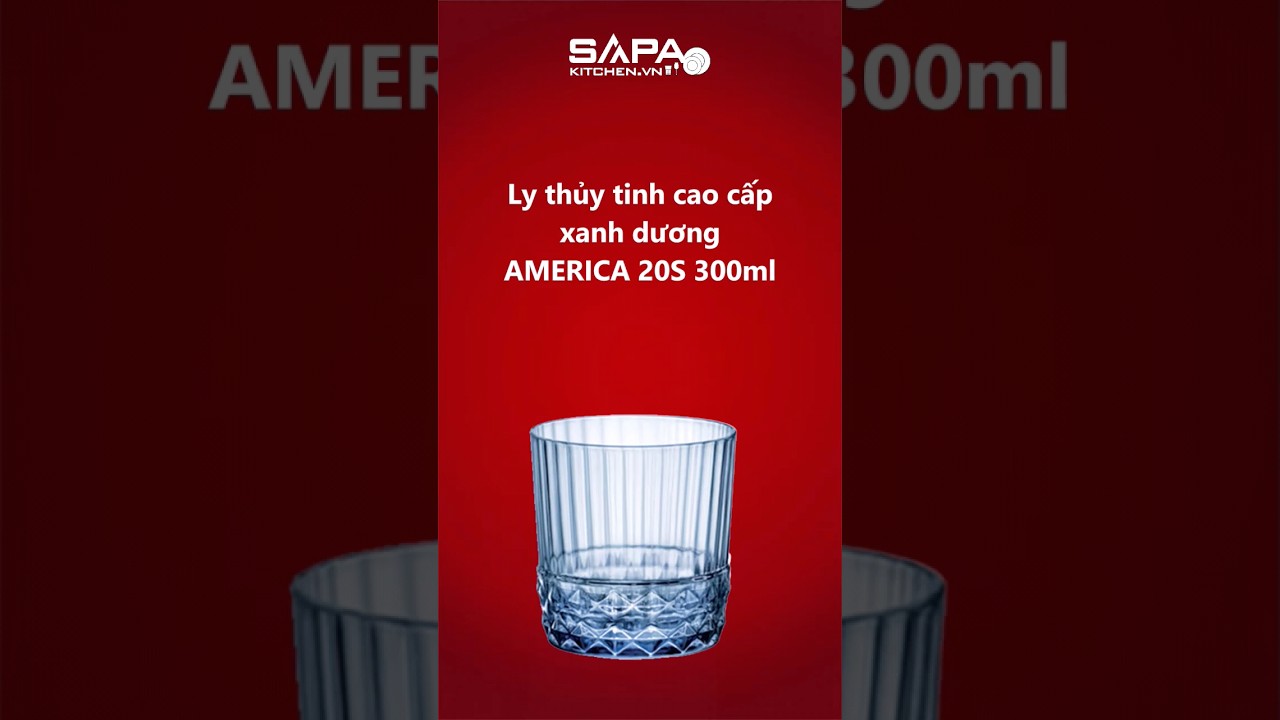 Ly thủy tinh cao cấp America 20s 30cl màu xanh dương