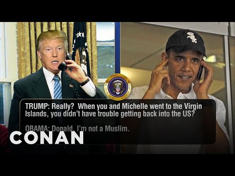 Trump Calls Obama To Discuss His Refugee Ban | CONAN on TBS