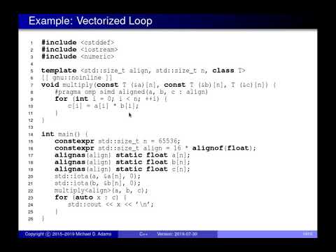SENG 475 Lecture 36 (2019-07-30) — Vectorization