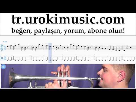 Trompet dersleri Ariana Grande - Break Free Notalar Eğitim Bölüm#1 um-723