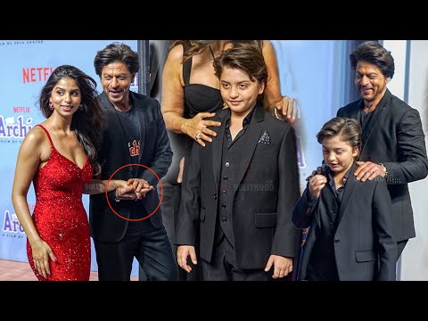 Abram Stylish Pose and Shahrukh Khan CUTE Moment with Daughter Suhana | The Archies Premiere