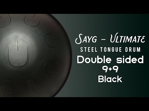 Steel tongue drum SAYG-Ultimate. Double sided. 9+9. Black. GURUDRUM.