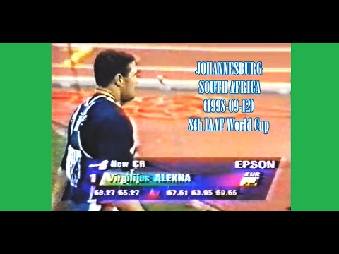 Virgilijus ALEKNA (Lithuania) Discus 69.66 meters JOHANNESBURG  SOUTH AFRICA (1998-09-12)