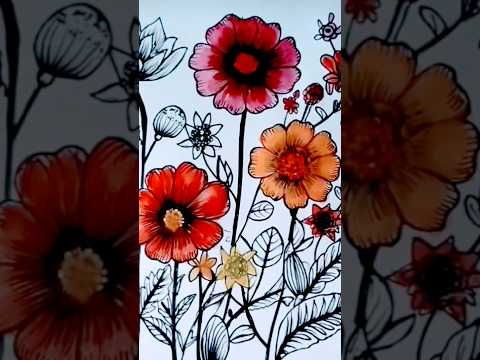 How to paint water colour Flower |#shorts#watercolor flowers#watercolor for beginners