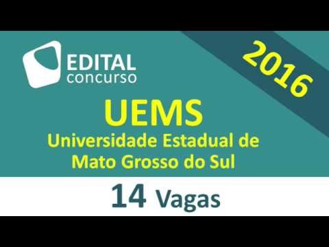 Edital Concurso UEMS 2016 - Universidade Estadual de Mato Grosso do Sul - MS