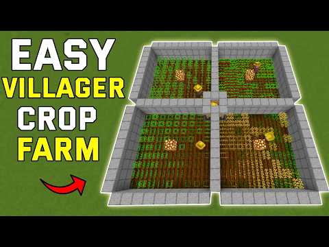 BEST & EASY Villager Crop Farm Minecraft Bedrock 1.21+ (Bedrock,Mcpe,Ps4,Xbox)