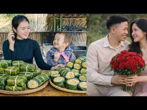 Wrapping Rice Cake to Celebrate New Year's Eve at My Son's School - Husband go Trip | Trieu Thi Thuy