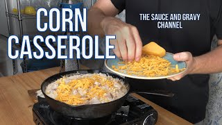 Corn Casserole Recipe | Homemade Creamy Cheesy Corn Ham and Bacon Casserole | Creamed Corn Side Dish