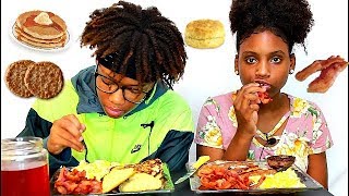 BIG AMERICAN BREAKFAST MUKBANG! SISTER EDITION!