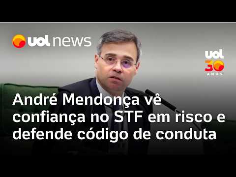 André Mendonça não cita Moraes, mas diz que vê confiança no STF em risco e defende código de conduta