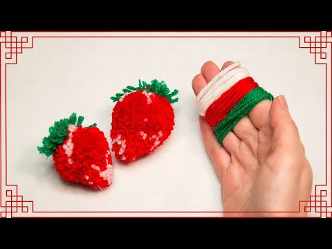 Super idee cum poți face căpșuni cu degetele și fire de tricotat!