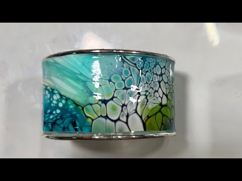 How to make Cuff Bracelets from Skins #acrylicpainting #makingjewellery #fluidart
