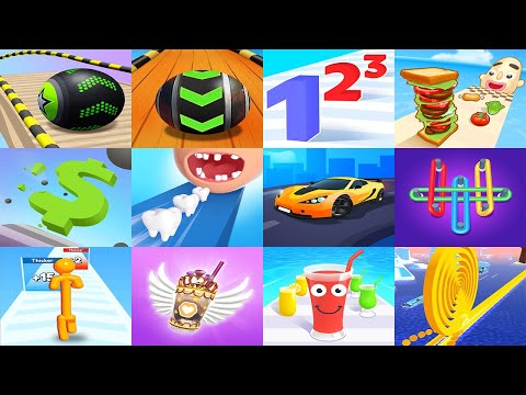 Going Balls VS Sky Rolling Balls Sandwich Runner Number Master Digit Shooter Tall Man Run Juice Run