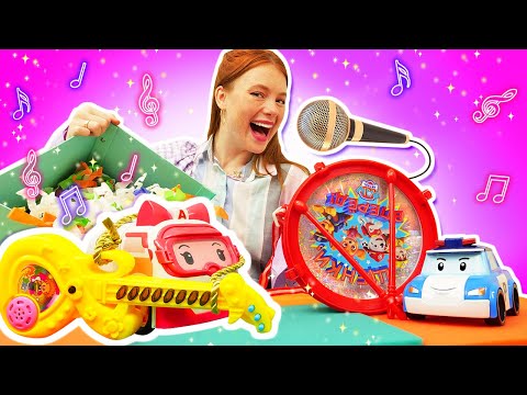 Spielzeug Video für Kinder. Irene und Spielzeuge: Robocar Poli und Amber bringen alles in Ordnung.