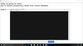 How to delete Table from Oracle DataBase