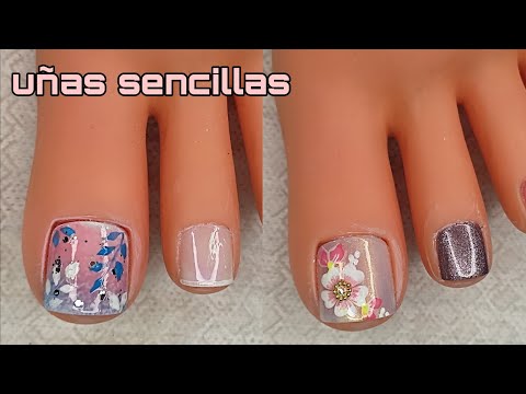 Como hacer diseños de uñas fácil y sencillos /uñas   pies/#nailart #miarteentusuñas