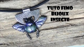 TUTO FIMO COLLIER INSECTE SCARABEE POLYMERCLAY BEE