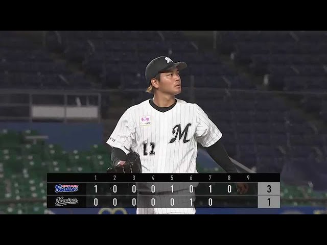 【8回表】マリーンズ・佐々木が1イニングを3者凡退に抑える好投を見せる!! 2021/8/10 M-S(エキシビションマッチ)