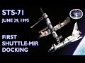 STS-71 - First Shuttle-Mir Docking - Stabilized, Upscaled (1995/06/29) - Atlantis, Mir space station