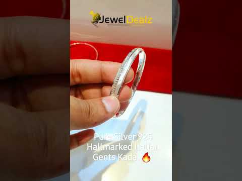 Pure Silver 925 Hallmarked Italian Gents Kada. 🔥 Order Online at: www.jeweldealz.co.in