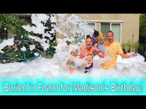 Buried Alive in Foam!!! Madison's Crazy 6th Birthday! Bumper Cars and Foam Party!!!