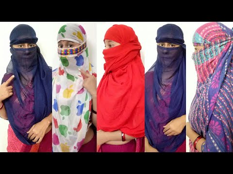 How to wrap face with Stole/Dupatta on Saree in just 1 min / 4 steps face cover tutorial