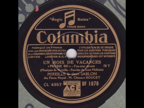 Mireille et Jean Sablon   " presque oui "   1933