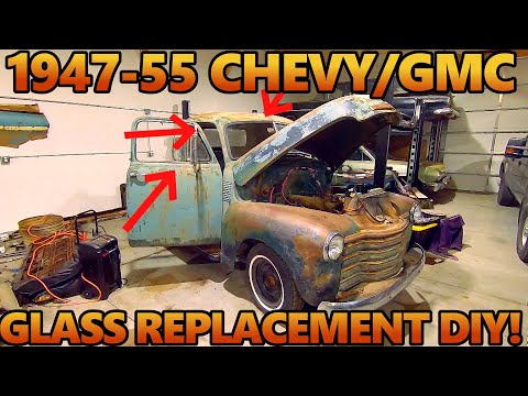 How to Install ALL Glass in a 1947-55 Chevy/GMC Truck! | DIY Method, Rope Install + Lock Bead Type!!