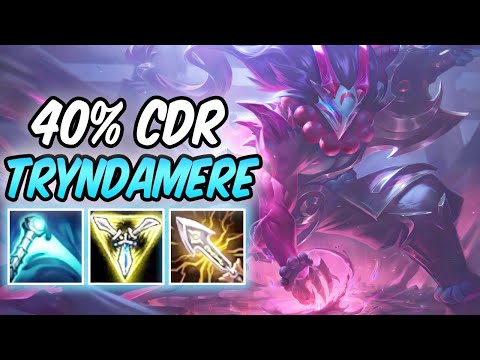 S+ 1v9 BLOOD MOON TRYNDAMERE TOP 100% CRIT LETHAL TEMPO | 40% CDR Build & Runes | League of Legends