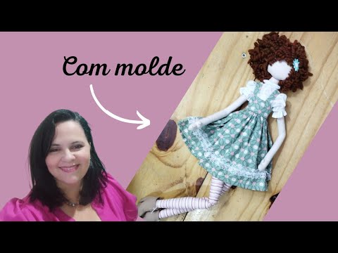 passo a passo da blusa e vestido da boneca de pano primavera