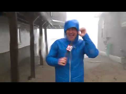 Getting soaked in Scituate: Waves crashing over sea wall