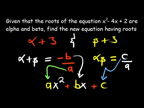 alpha and beta roots of quadratic equation | Finding new equation