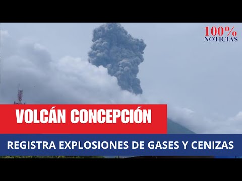 Volcán Concepción registra fuerte explosión de gases y cenizas en isla de Ometepe