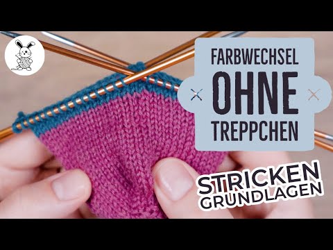 Stricken Grundlagen - Farbwechsel ohne Treppchen / Stufen (Jogless Stripes)