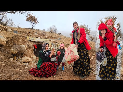 A Mother’s Courage in the Storm ❄️ Real Nomadic Life in Winter