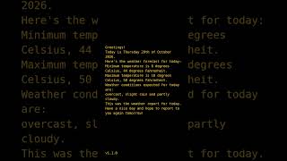 The weather report for Thursday 29th of October 2026 #Shorts