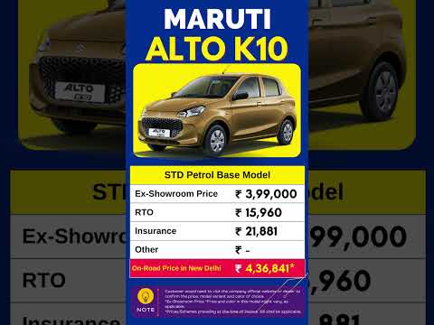 Maruti Suzuki Alto K10 STD Petrol 2023 | Base Model | On Road Price, Features, Interior and Exterior