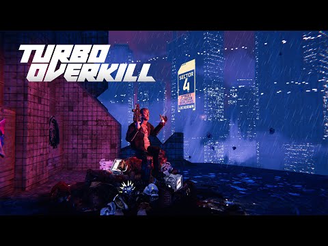 صورة الإعلان عن لعبة التصويب ذات الطابع الكلاسيكي Turbo Overkill لجميع الأجهزة