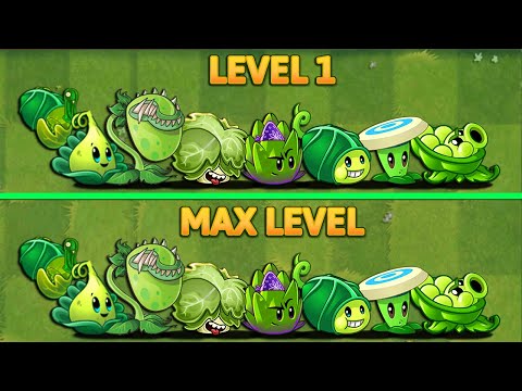 All PREMIUM Plants LEVEL 1 vs Max LEVEL Power-Up! in Plants vs Zombies 2